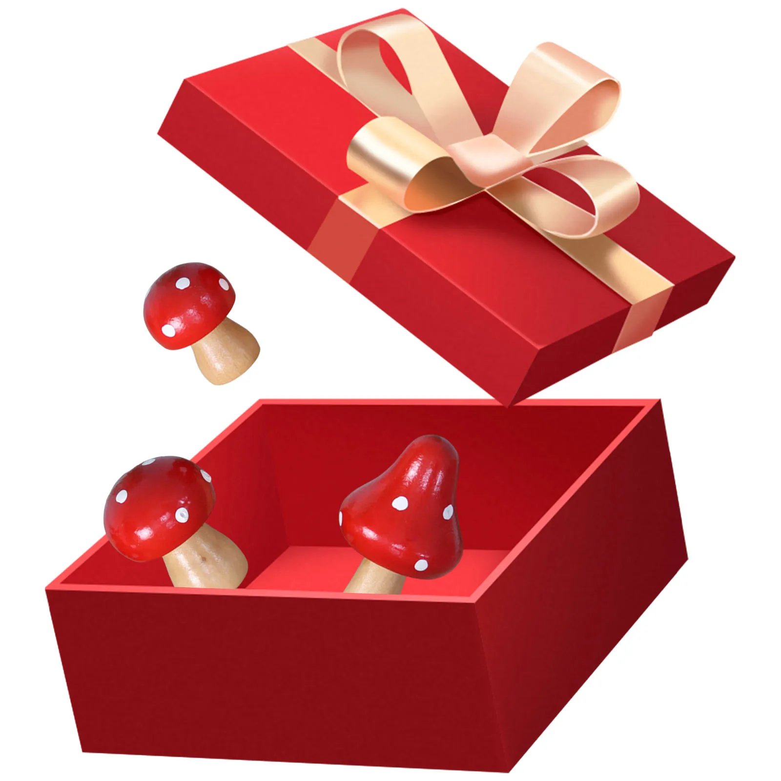 3Pcs Mushroom Miniature Figurines Reusable Mini Wooden Mushrooms Gadgets Cute Plant Desk Ornament for Home&Office Decoration