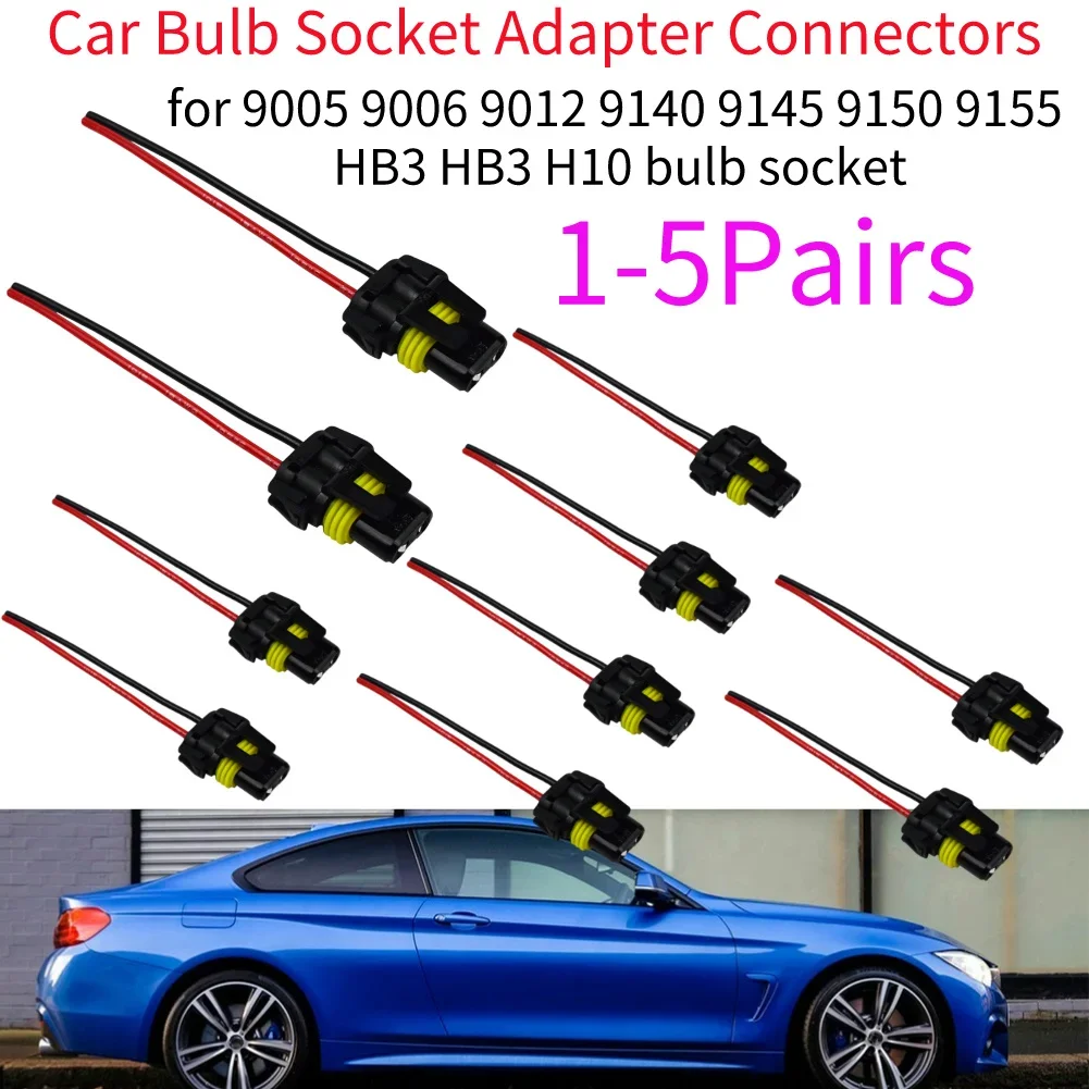 1-5Pairs 9005 HB3 9006 HB4 Wiring Harness Socket Car Wire Connector Cable Plug Adapter For Foglight Head Light Lamp Bulb Light