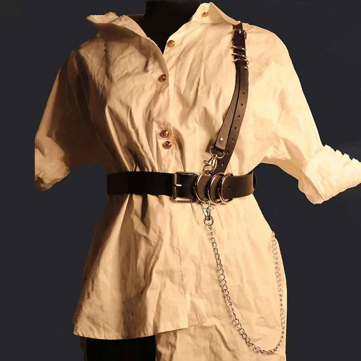 Corsetti moda donna Cintura larga Corsetto sottoseno in pelle gotica Crop Tinta unita Gilet regolabile Cintura in vita Accessori di abbigliamento