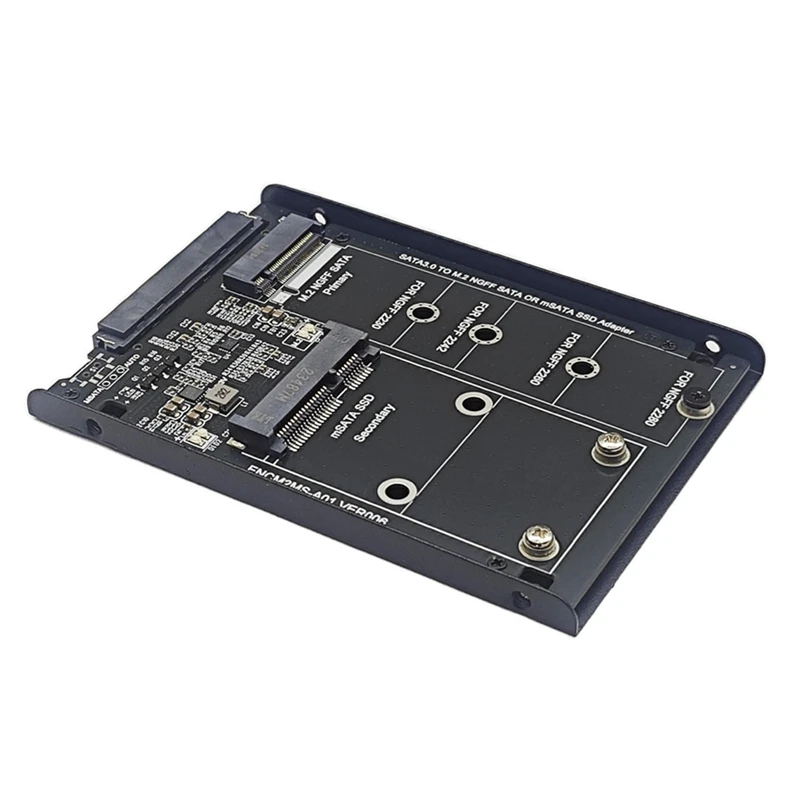 AU58-M.2 NGFF & MSATA から SATA3.0 6Gbps 2.5 インチアダプタカード SSD ケースエンクロージャソケットサポート M.2 SATA SSD MSATA SSD