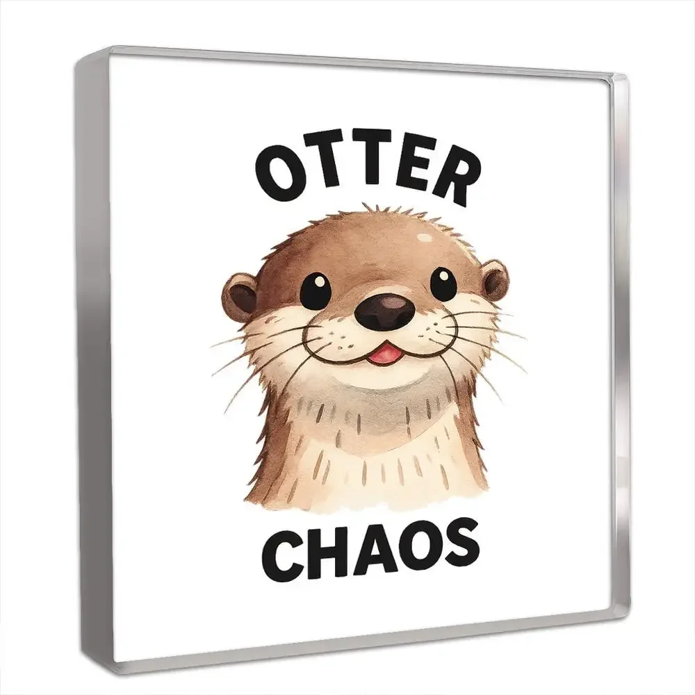 CIFBUY 2D Fun Design Square Acrylic Sign, Dual-use Tabletop & Wall Plaque Decor for Office Home, Unique Inspirational Gift fo