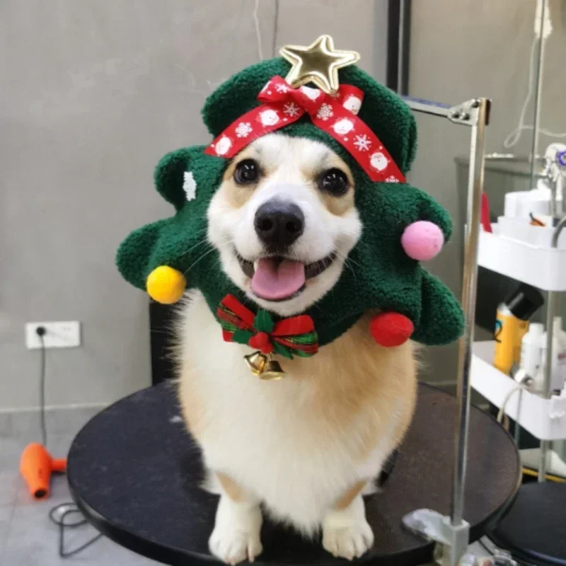 Pet Dog Santa Hat Christmas Hat Decoration Christmas Tree Decoration Headgear Photo Props dog costume  puppy accessories