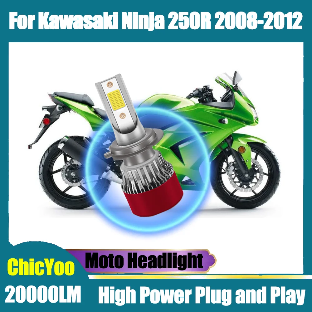 

1PCS H7 Motorcycle Headlight LED Headlight 12V 24V 6000K Super Bright White Canbus High Power For Kawasaki Ninja 250R 2008-2012