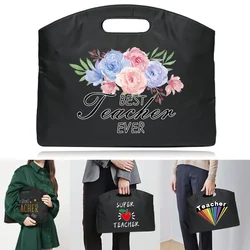 New Teacher Series Printed Portable Document Bag A4 Office Bag Men Women Handbag Information Bag Briefcase Meeting Document Tote