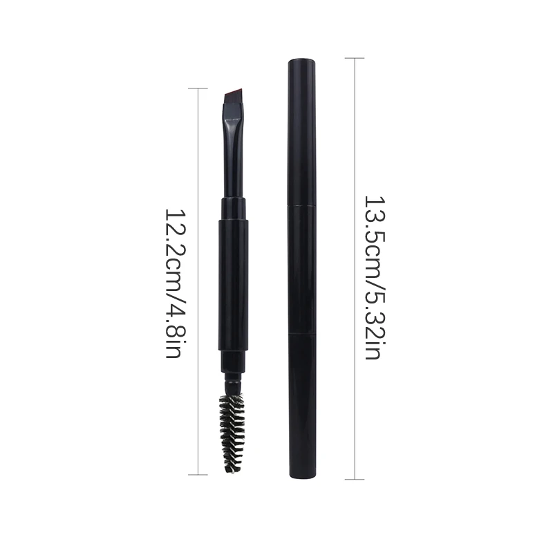 Portable Double Head Eyebrow Brush Spiral Brush Eye Liner Brush With Cover Makeup Brush Eyebrow Extension Makeup Tool