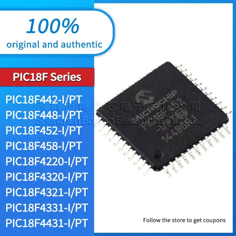 

PIC18F448 PIC18F452 PIC18F458 PIC18F4220 PIC18F4320 PIC18F4321 PIC18F4331 PIC18F4431 PIC18F442-I/PT Water-Resistant