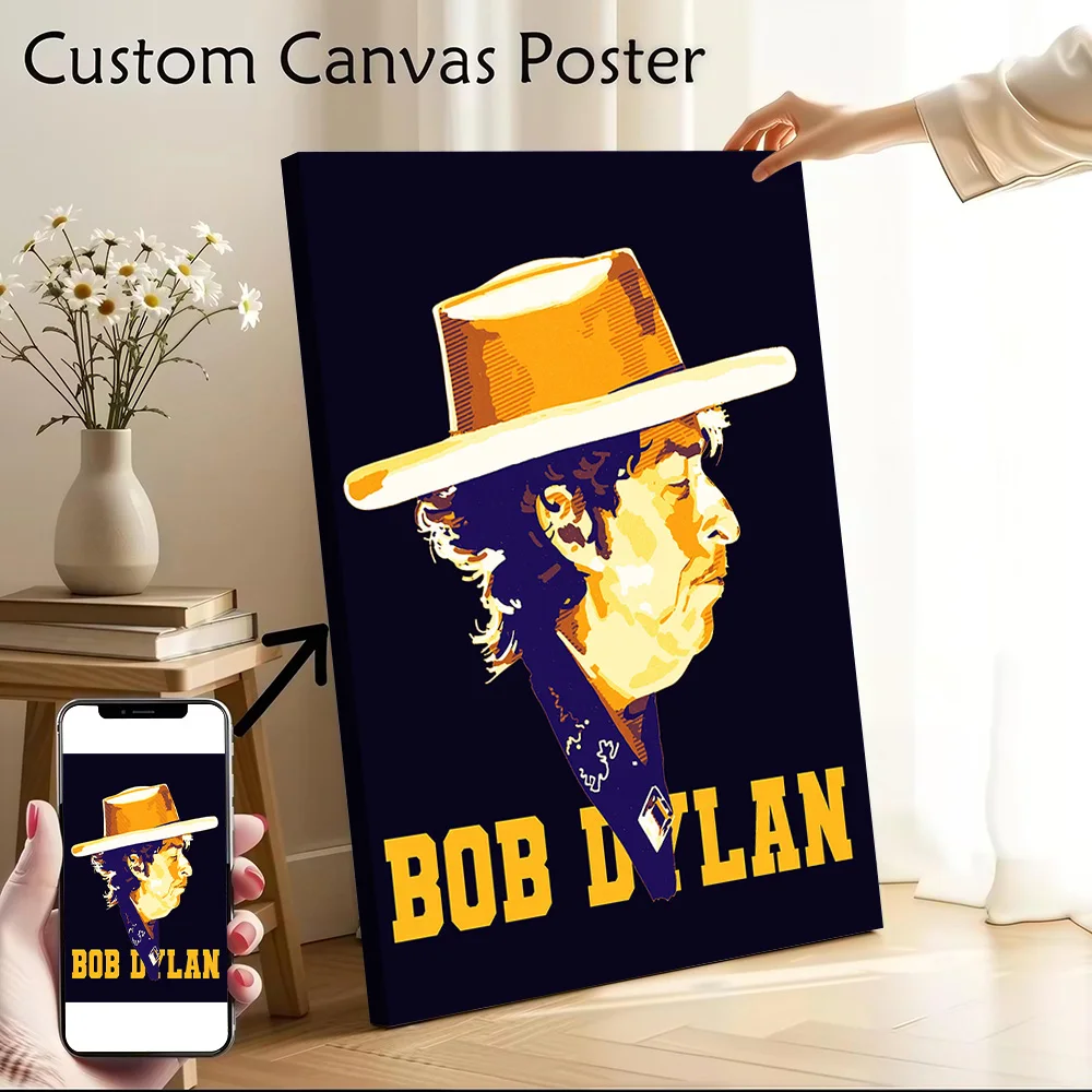 Bob Dylan Portrait Canvas Wall Art Poster Personalized Photo Printing Perfect Gift for Decor Living Room Decoration Bedroom Home