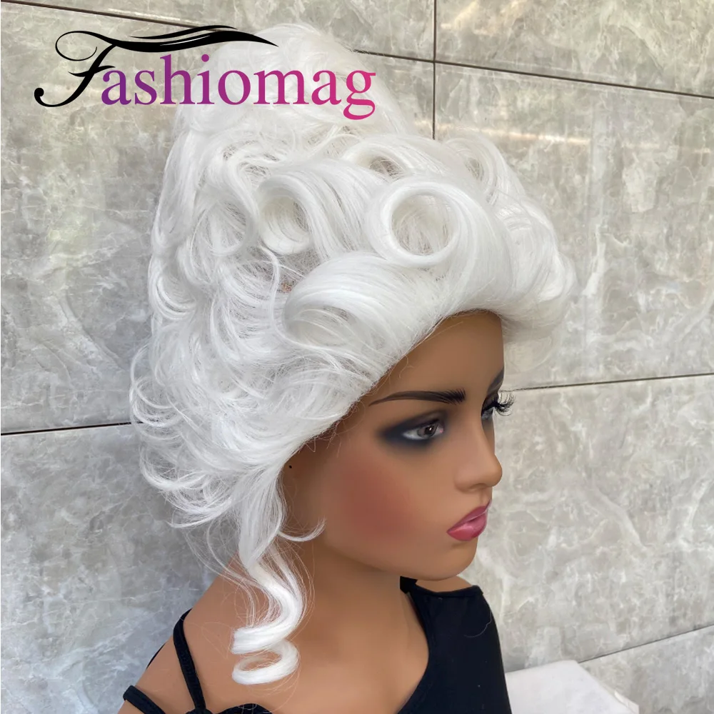 

Fashiomag 18th Century Baroque Marie Antoinette Wigs Ladies Adult Halloween Cosplay Accessories White