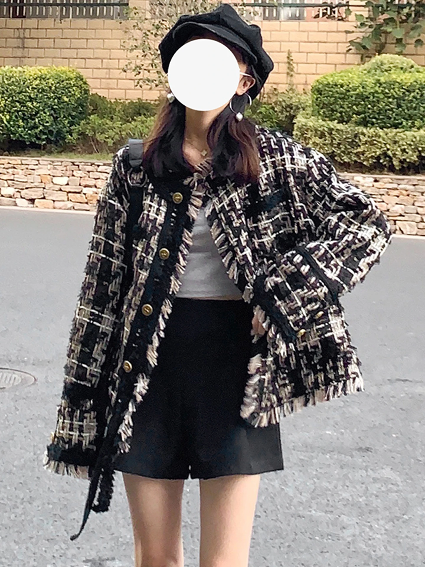 Early Autumn New Heavyweight Black Gold Weave Fringe Design Classic Style Women's Outerwear Premium Feel Unique Top