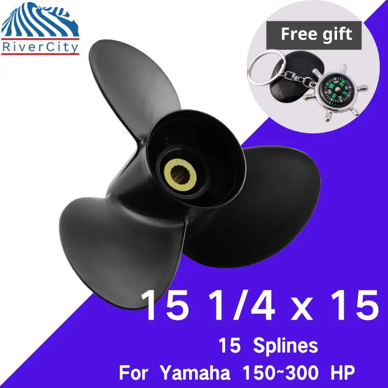 

For Yamaha Outboard Propeller 150hp 160hp 170hp 180hp-300hp 15 1/4 x15 Boat Aluminum Screw 3 Blade 15 Spline Marine Engine