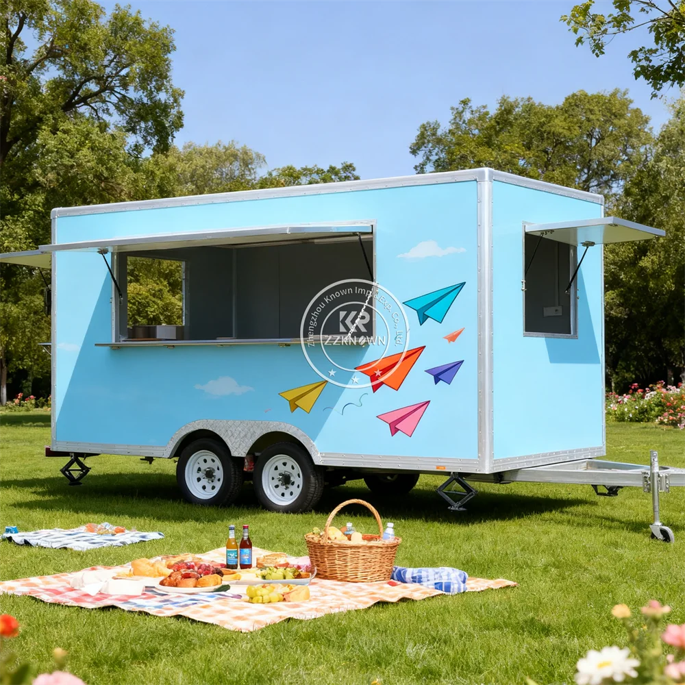 

Concession Catering Trailer Mobile Pizza Cart Street BBQ Ice Cream Cart Custom Pizza Fast Food Truck Fully Equipped