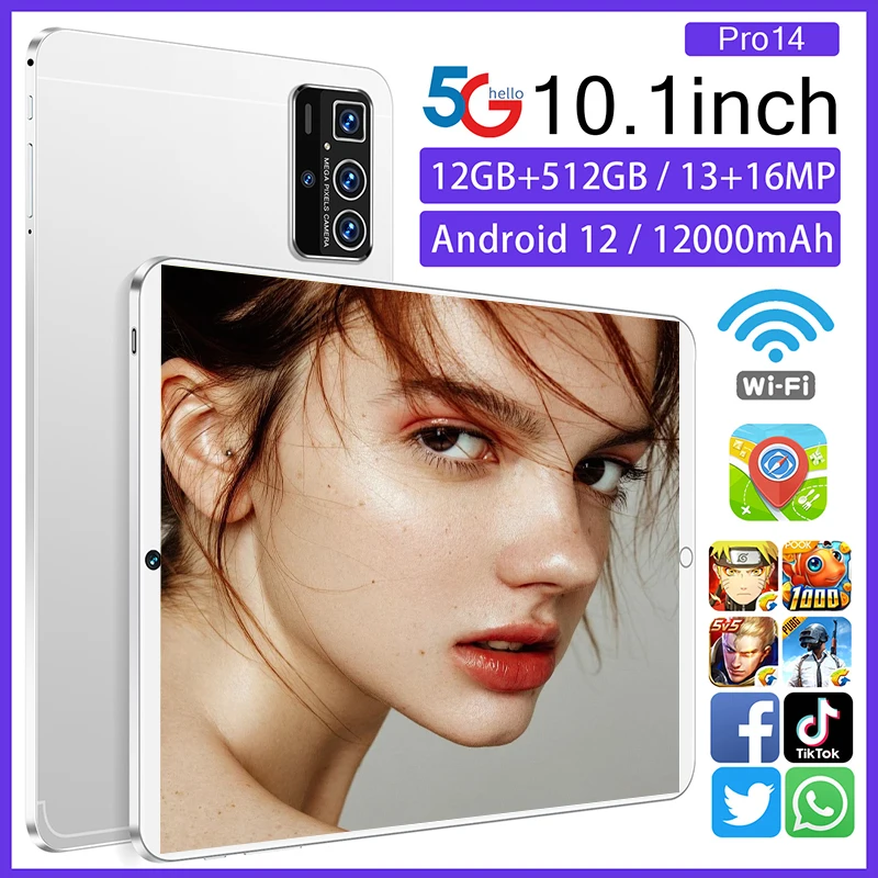 Imagem -03 - Versão Global 2024 Original Pro 14 Tablet pc Android 13 Tablet 5g Cartão Sim Duplo Wifi Tablet pc Google Play Tablets 4k hd mi Pad