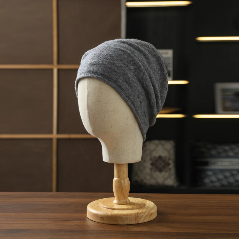 

ZOCEPT New Autumn Winter 100%Merino Wool Knitted Warm Hat High Quality Solid Leisure Sleeve Hat Women's High Quality Hat Ear Cap