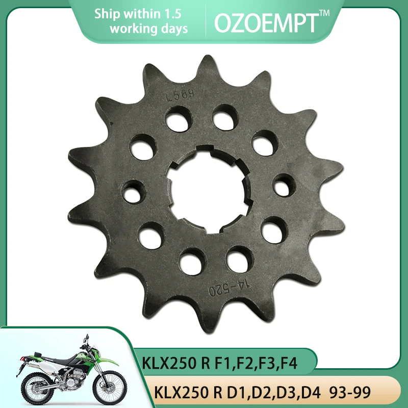 OZOEMPT 520-14T Motorcycle Front Sprocket Apply to KLX250 R F1,F2,F3,F4  R D1,D2,D3,D4, A4,A5,A6,A7 (KLX300R) ,R B1 IT250 H,J ,G