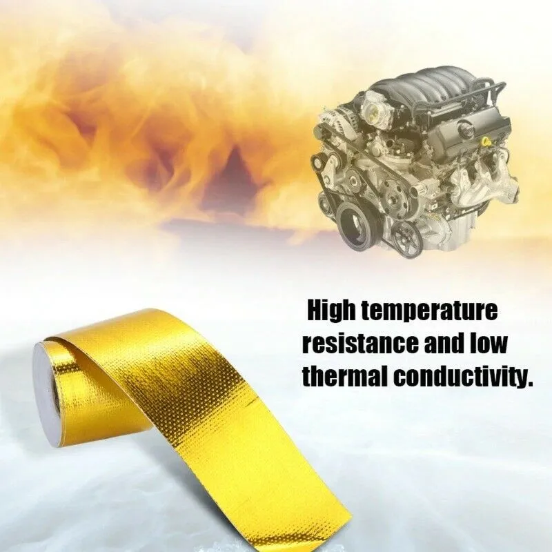 120 X 5cm Gold Thermal Exhaust Tape Air Intake Heat Insulation Shield Wrap Reflective High Temperature Insulation Tape