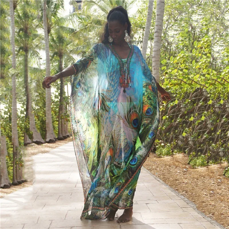 

Chiffon Women Swimsuit Cover Up Beach Outing Beachwear Swimwear Bathing Tunics Kmono Mujer Vestidos De Fiesta