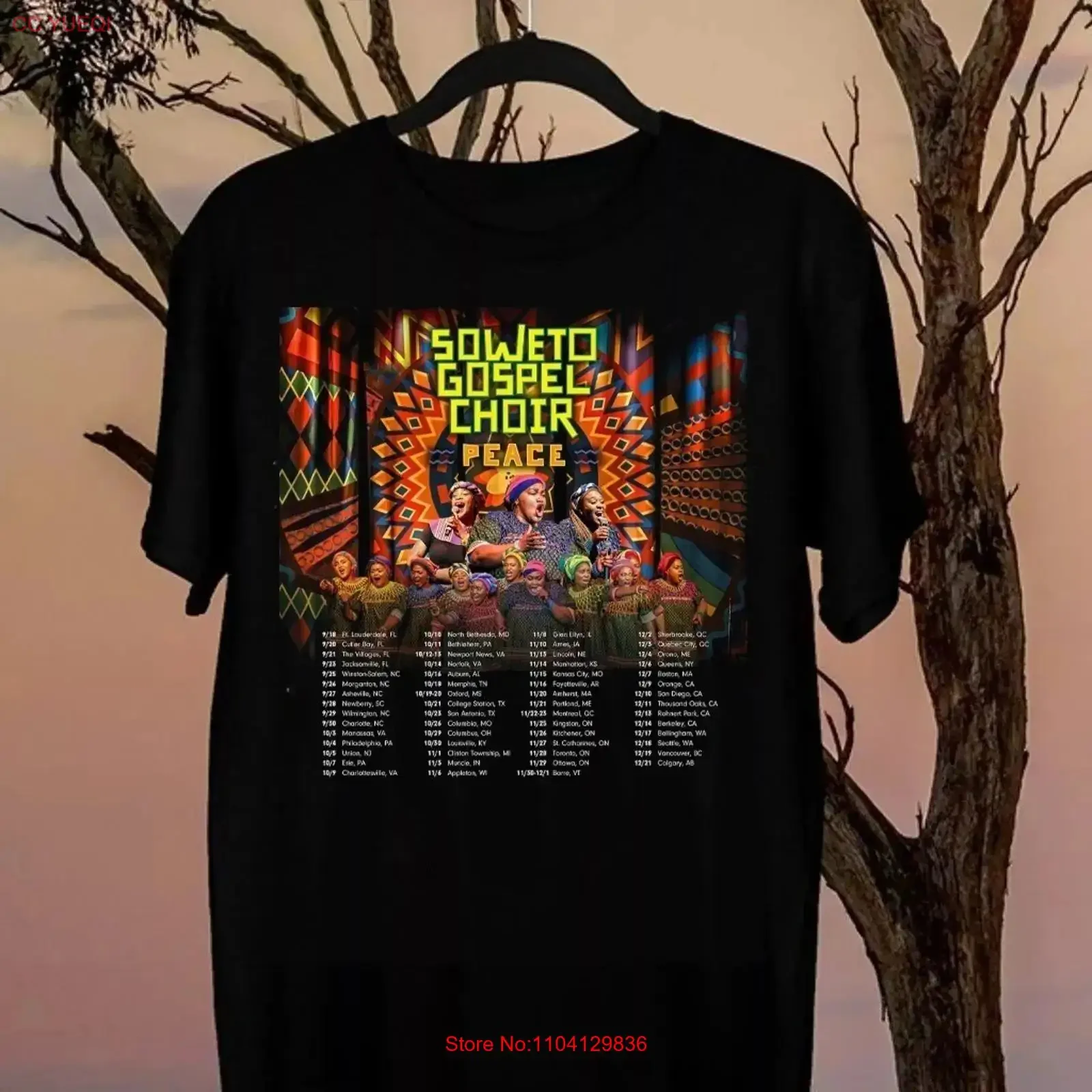 Hot Soweto Gospel Choir tour 2025 Black T Shirt vintage Washed Slightly homme Casual Stylish streetwear Soft