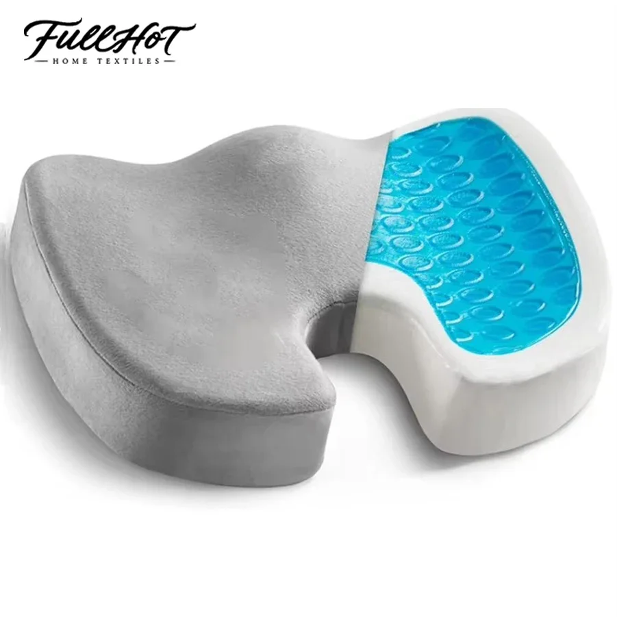 FULLHOT Gel Cushion Non-slip Gel and Memory Foam Coccyx Cushion Office Chair Cushion Car Cushion Sedentary Artifact