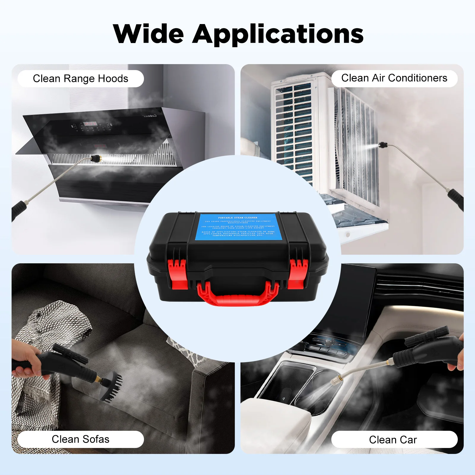220V 3000W Intelligenter Reiniger, Wasserspritzpistole Oberflächenreiniger Dampfreinigungsmaschine für Garten, Zaun, Autos – Detail 8