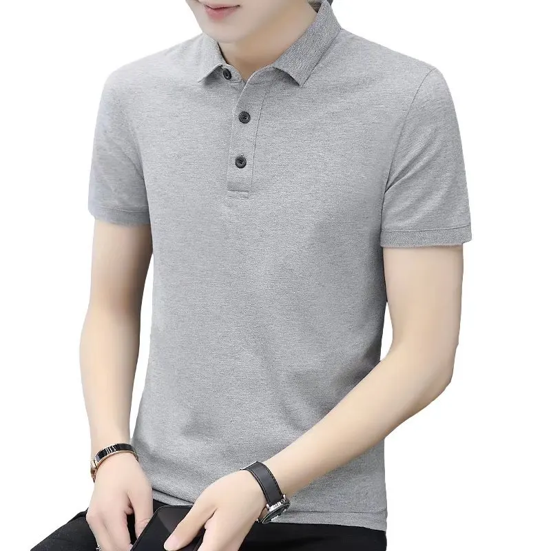 

Hong Kong Fashion Brand Summer POLO Shirt Men's Short sleeved Business Casual Polo T-shirt Men's Top White Gray Men's Wear