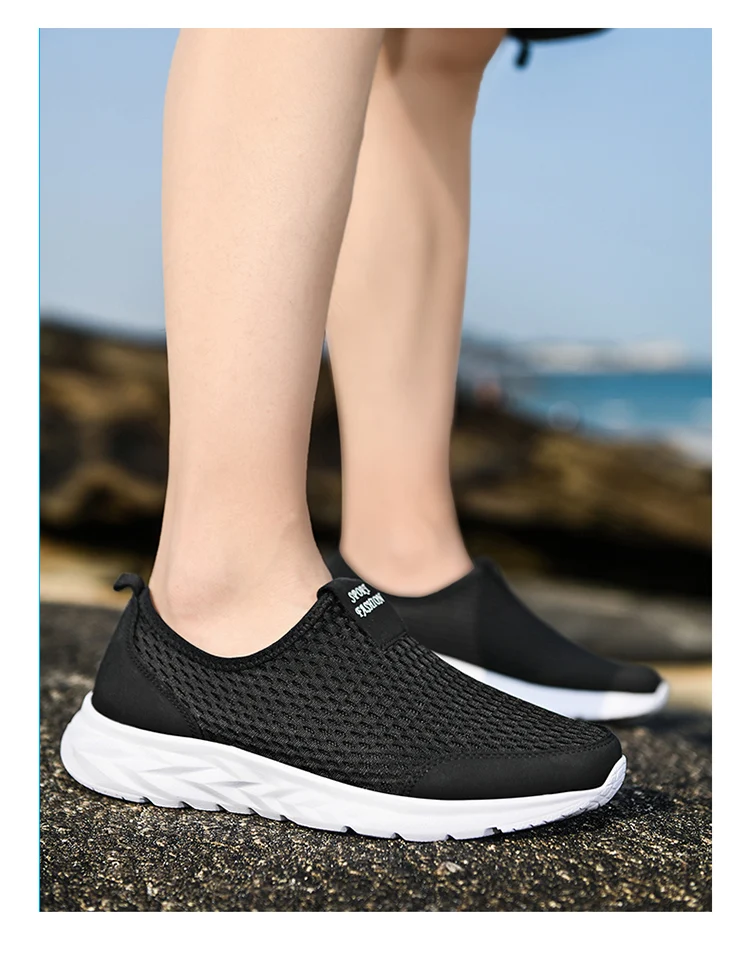 Leichte Slip-On-Schuhe für den Sommer, atmungsaktive Herrenschuhe mit großem Netzgewebe, ultraleichte Sportschuhe mit weicher Sohle – Detail 9