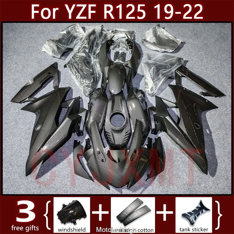 

Комплект обтекателей для мотоцикла Yamaha YZF R125 2019-2022, глянцевые обтекатели из карбона, пластиковый кузов YZFR125 19-22