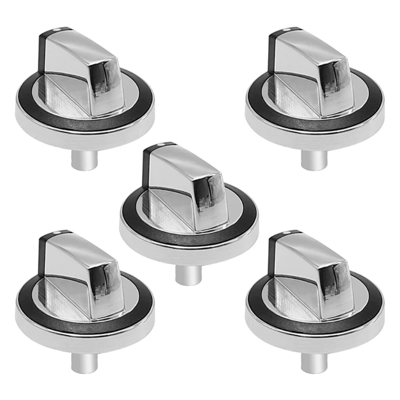 M2EE 5 Pack Universal Cooktop Knob Round Metal Control Durable Oven Knobs Easy to Use Universal Stove Knob for Stove