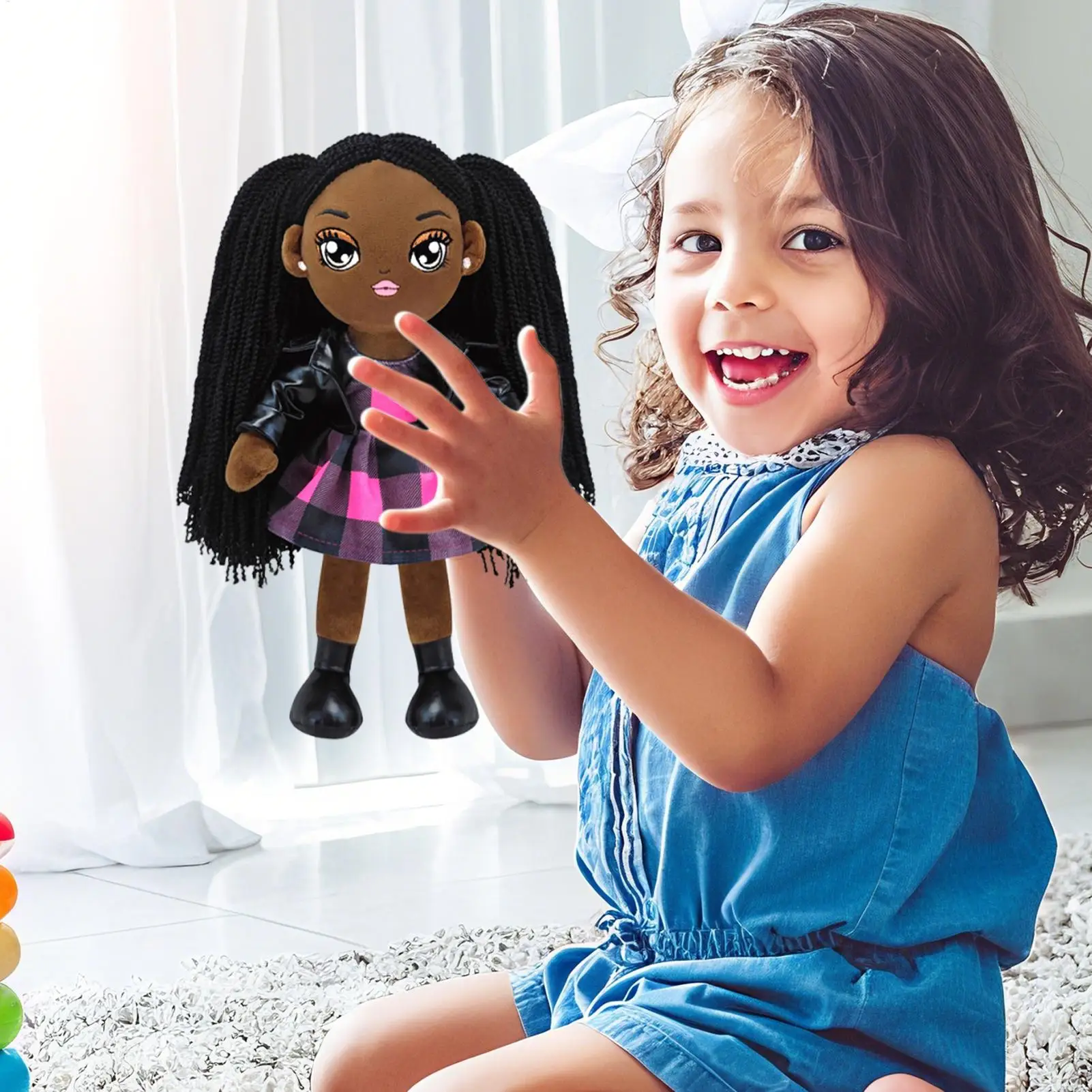 

Black Baby Dolls Black Dolls African America Plush Realistic Toys For Toddler Role-Play Sleeping Birthday Girls Preschoolers