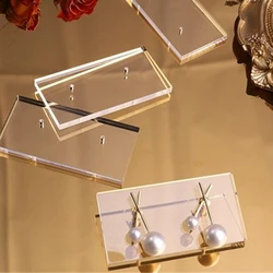 10Pcs Clear Acrylic Earrings Display Board Card Holder Photo Props Ear Stud Ear Jewelry Packaging Showcase Organizer Rack