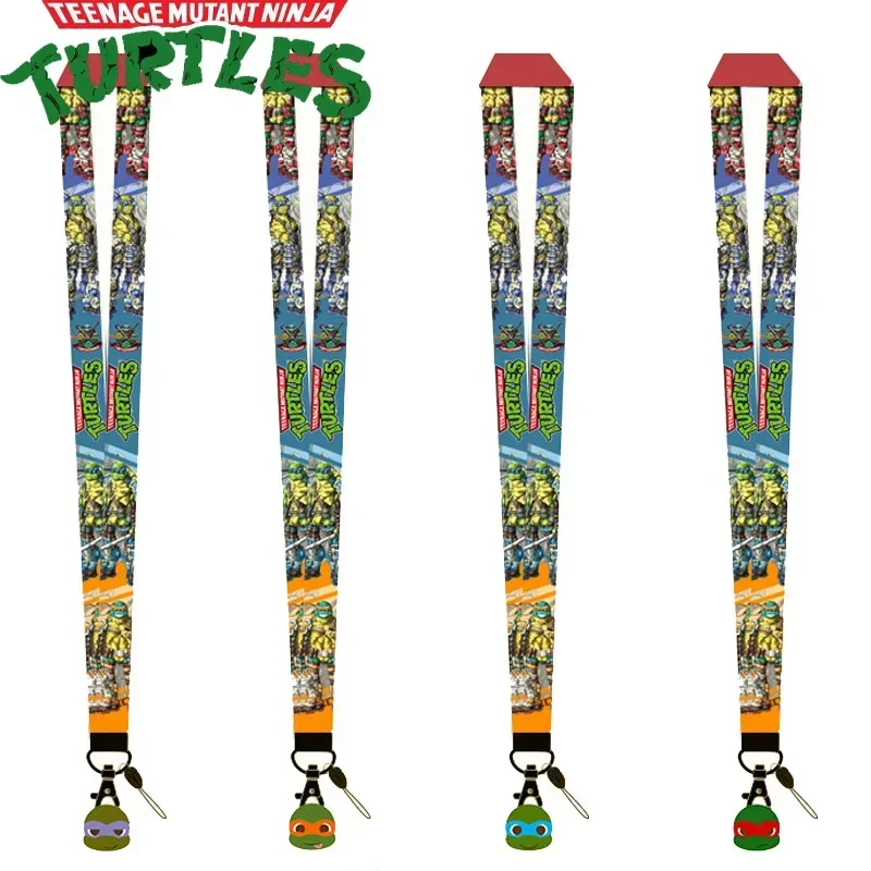 นินจาเต่า TMNT โทรศัพท์เชือกคล้องคอพวงกุญแจเชือกเส้นเล็ก ID การ์ดป้ายผู้ถือคีย์คอร์ด DIY เชือกแขวนอุปกรณ์เสริมโทรศัพท์มือถือ