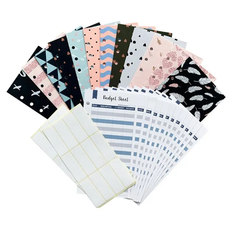 ABJS 12 Pcs Cash Envelopes for Budget System Money Envelopes for Budgeting and Saving with Expense Tracking Budget Sheets
