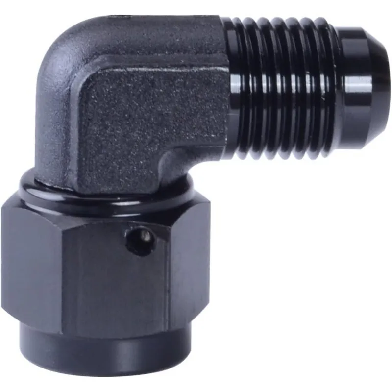 Adaptateur de raccord de tuyau pivotant à 90 degrés, évasé femelle vers 6AN mâle, aluminium anodisé noir, accessoires de voiture