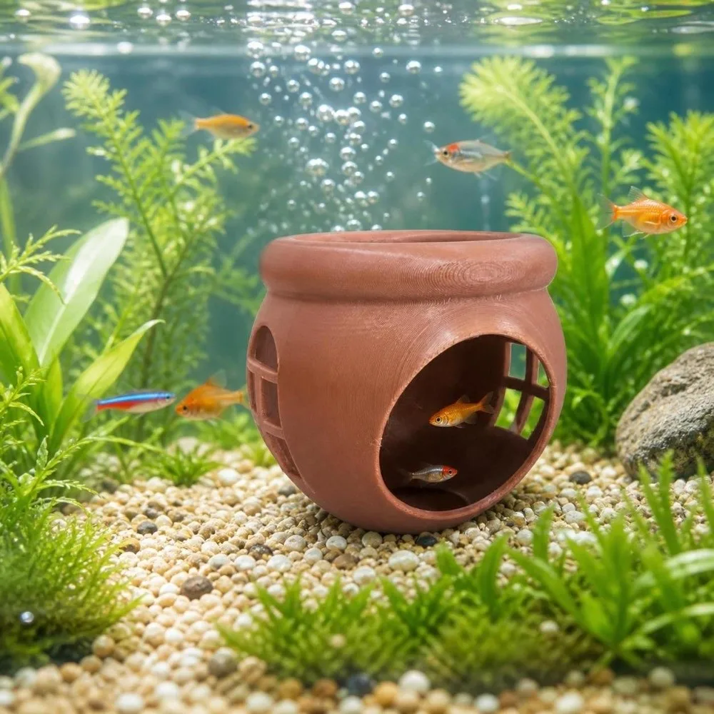 Floating Betta Hammock Suction Cup Mount Terrarium Decor Fish Feeding Ring Stress Relief Adjustable Position Betta Cave