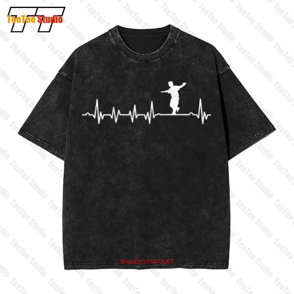 

Slack Rope Walking Slackline Slackliners Slacklining Heartbeat Vintage Oversized T-Shirt BZJB