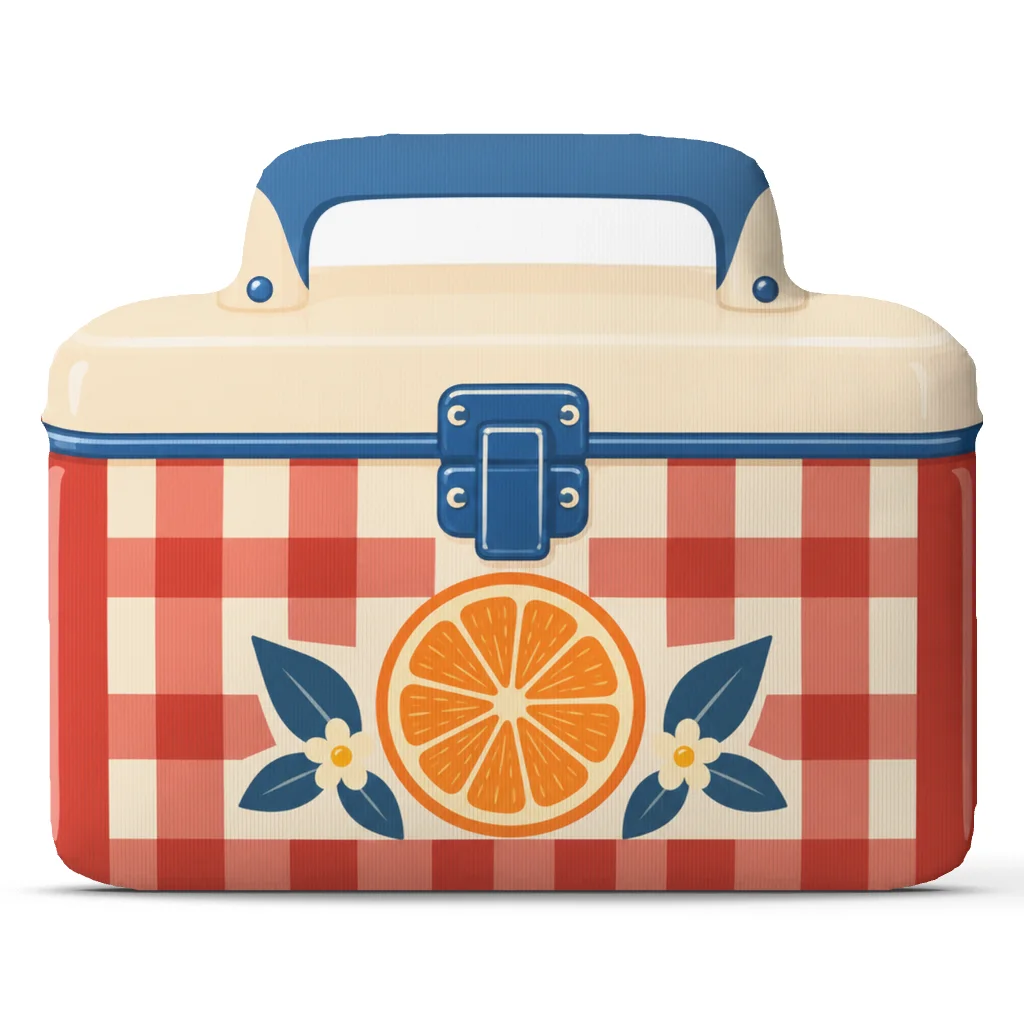 Retro Lunch Box Shaped Throw Pillow Gingham Citrus Picnic Cushion Stuffed Decorative Pillow for Office Sofa Home Decor Gift