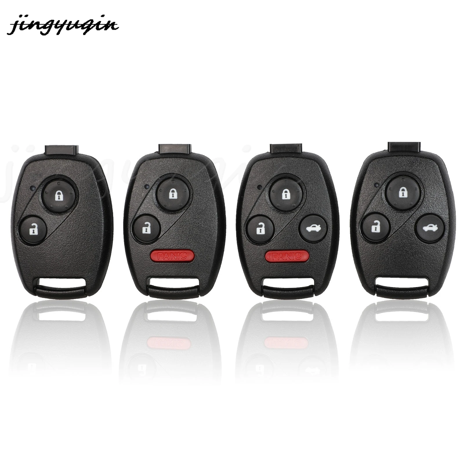 

jingyuqin 2/3/4 Buttons Replacement With Rubber Pad Car Key Remote Fob Cover For Honda Accord CRV Pilot Civic 2003--2013