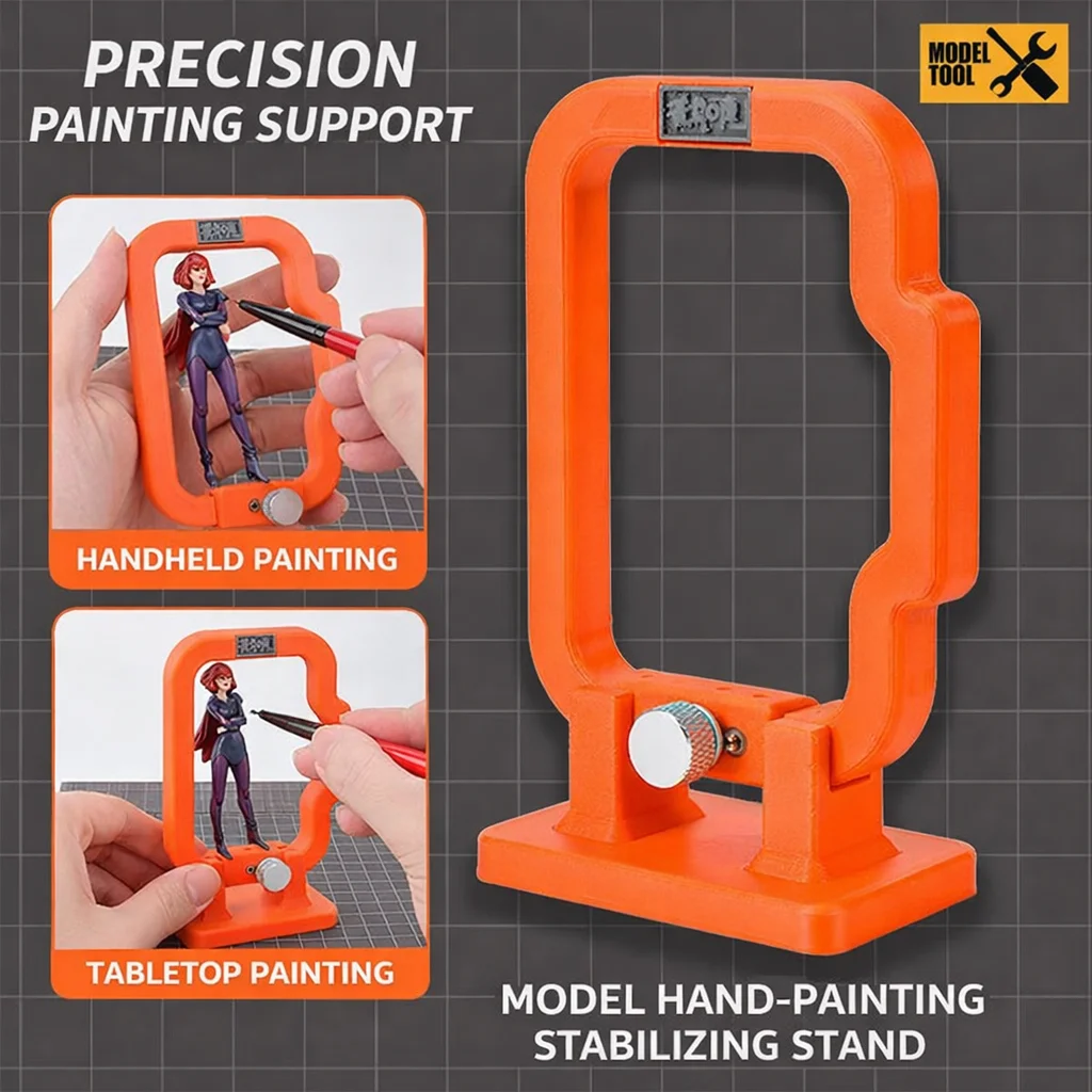 MSWZ 2‑IN‑1 TS003 Rotatable Handheld Paint Stabilizer, Model Painting Support Bracket for Gundam Action Figure Coloring DIY Tool