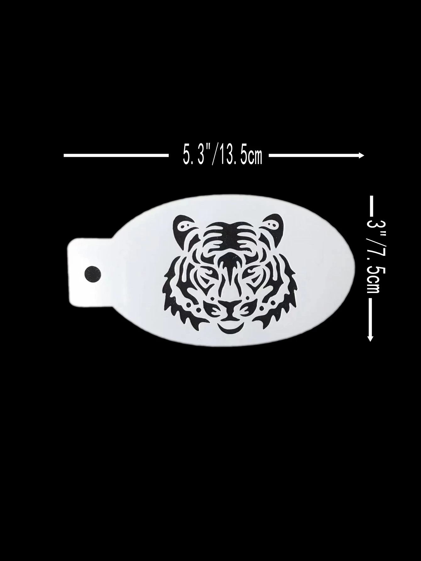 Tiger Face Body Paint Stencils para Pintura, Scrapbook Coloring, Embossing, Modelo Decorativo Álbum, 5.3x3Inch