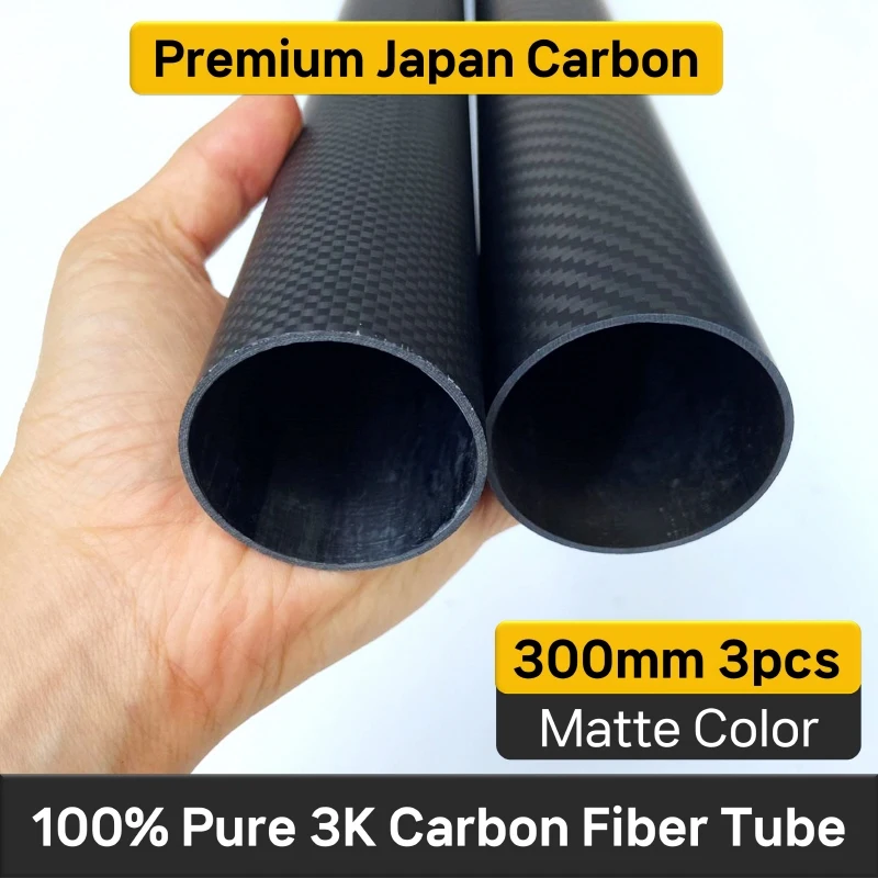 300mm Carbon Fiber Tube Pipe for RC Helicopter Airplane Parts OD 10mm 16mm 20mm 22mm 24mm 26mm 30mm Hardness Composite Material