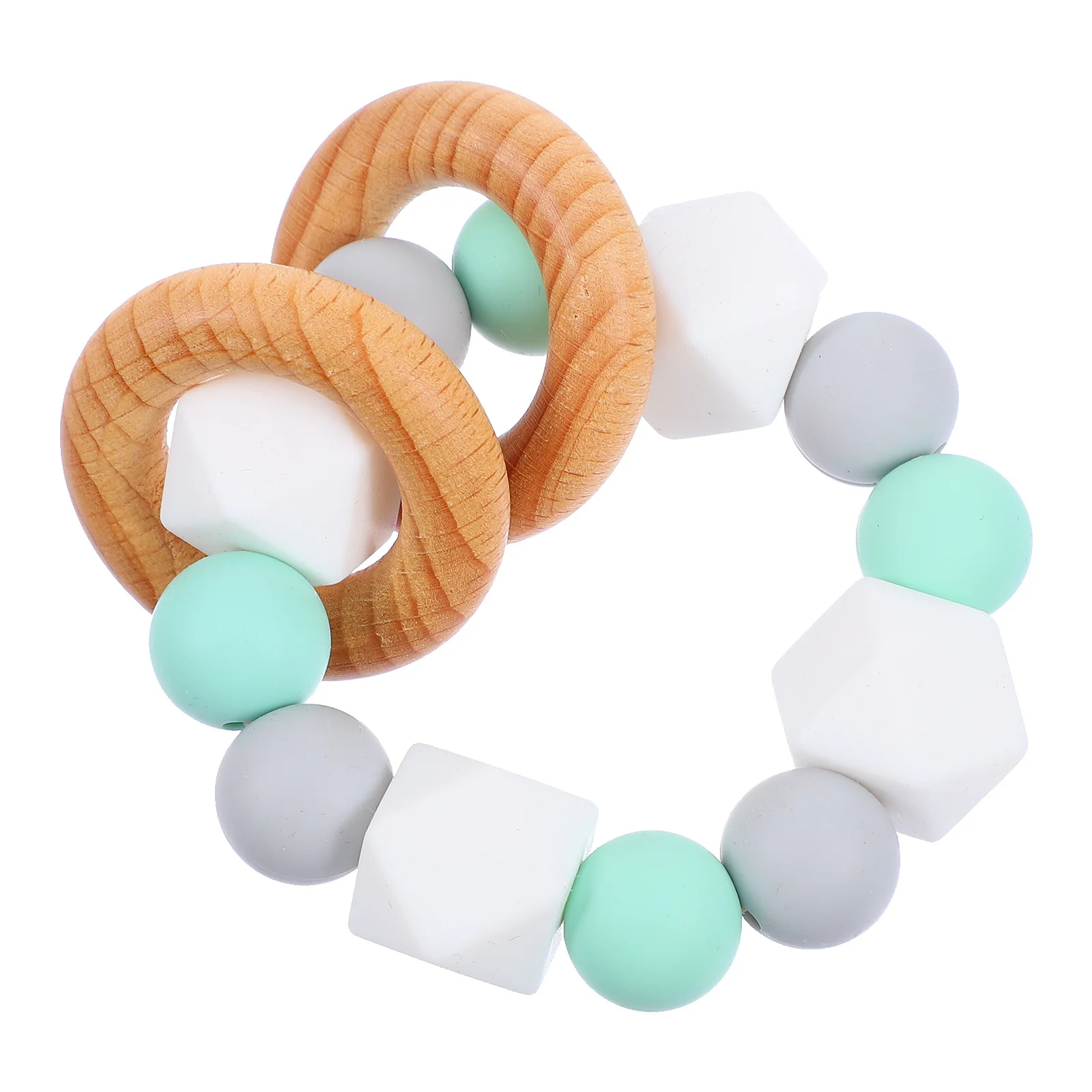 

Детский браслет для прорезывания зубов, жевательный круг для младенцев, гладкая форма, удобная ручка, деревянное кольцо для прорезывания зубов, массажный жевательный круг для десен
