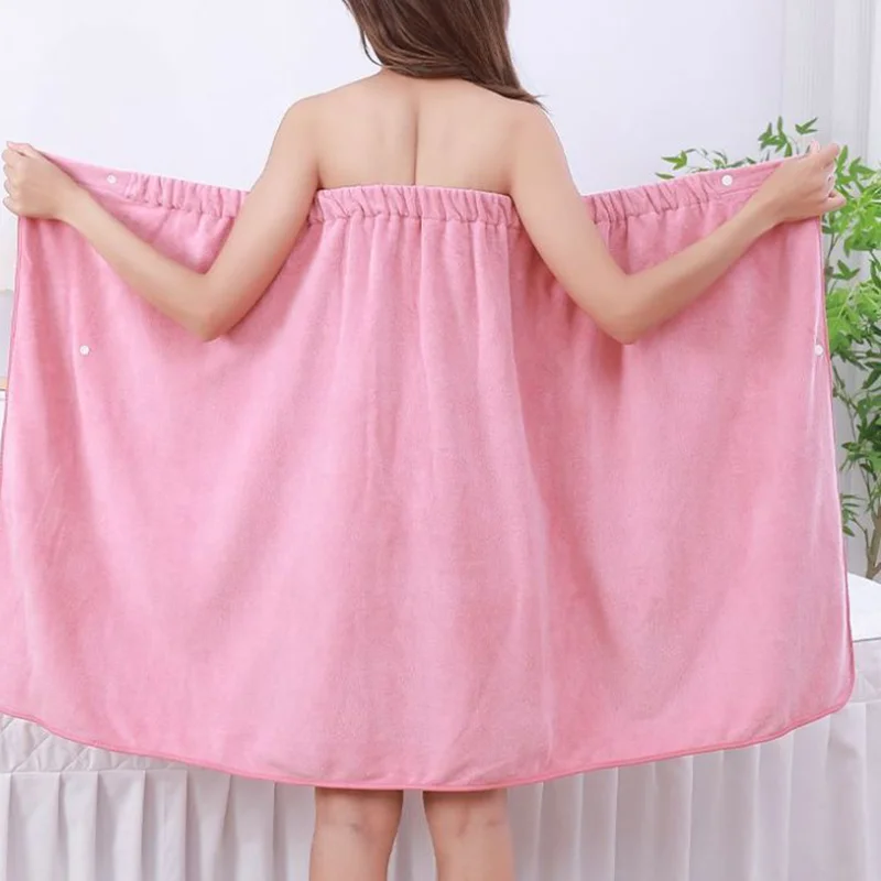 80*140cm Lady Bath Towels Strapless Wearable Cloud Velvet Thickening Bath Towel For Body Fast Dry Hair Cap Bathrobes Bath Skirts