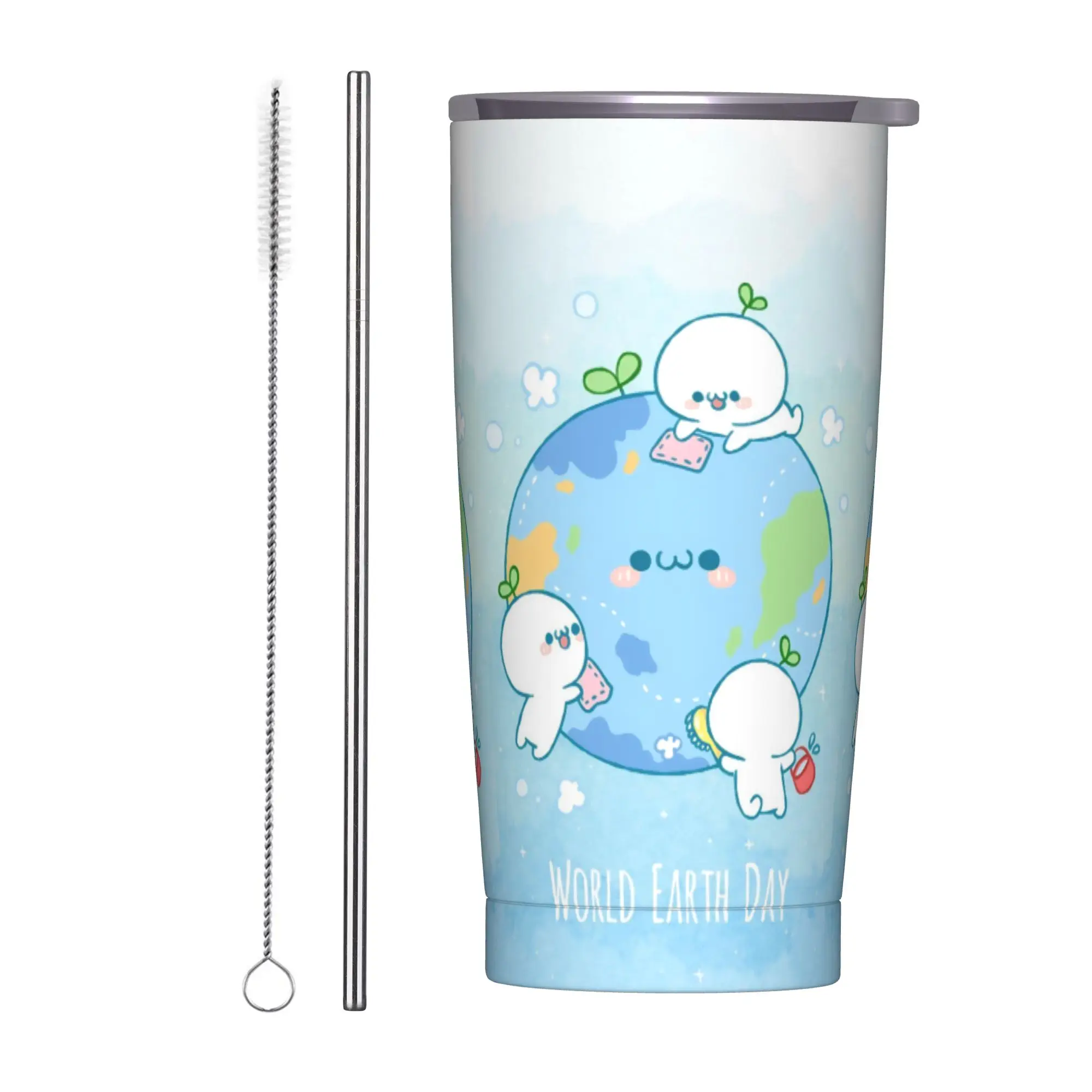 Every Day Earth Day Save Planet Insulated Tumbler with Lid  Vacuum Coffee Mugs Office Home Hot Cold Drinks Cups, 20oz