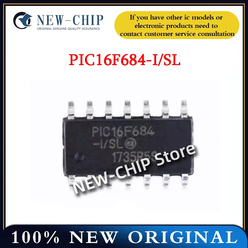 2PCSLOT-50PCS/LOT  PIC16F684-I/SL  SOP-14 Microcontroller chip 8-bit PIC microcontroller  New original  PIC16F684