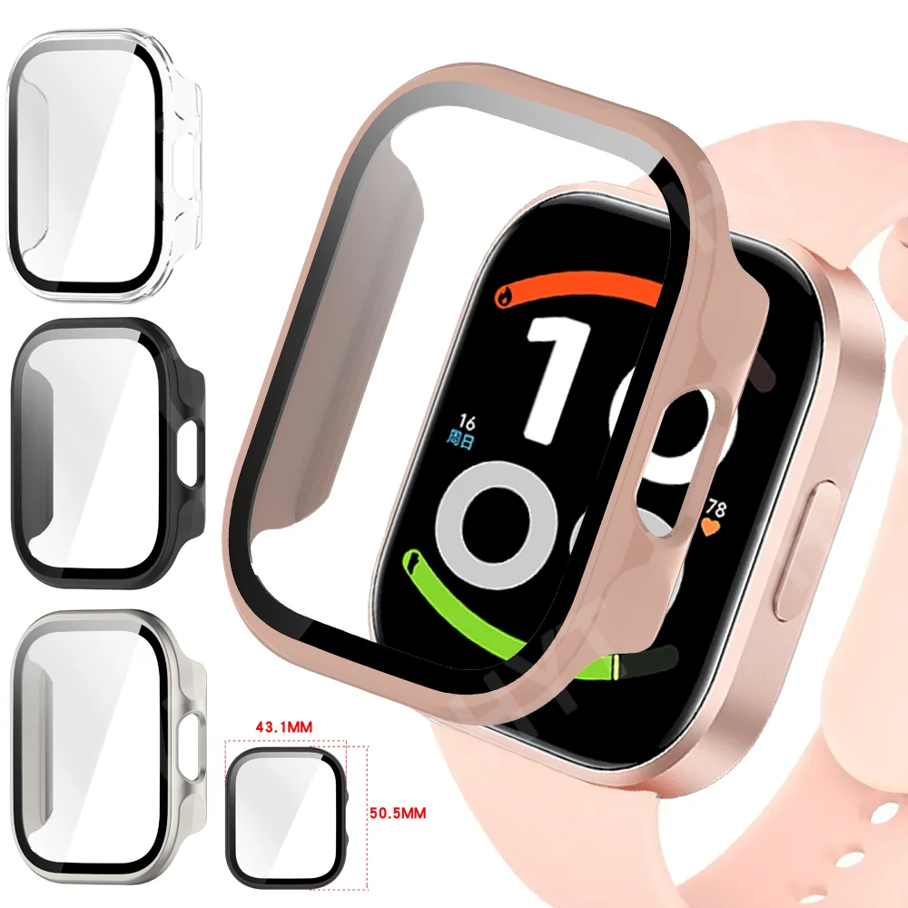 Tempered Glass+PC Shell for Redmi Watch 6 Active 6 Lite Protector Case Redmi Watch 6 Lite Anti-fall Full Covering Bumper Cover