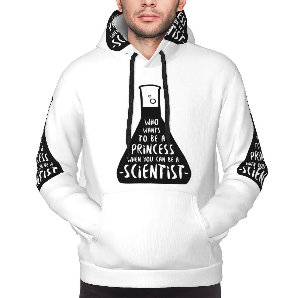

Who Wants To Be A Princess When You Can Be A Scientist Толстовка с капюшоном Пуловер Осень Зима Мужские женские толстовки Топы с длинными рукавами