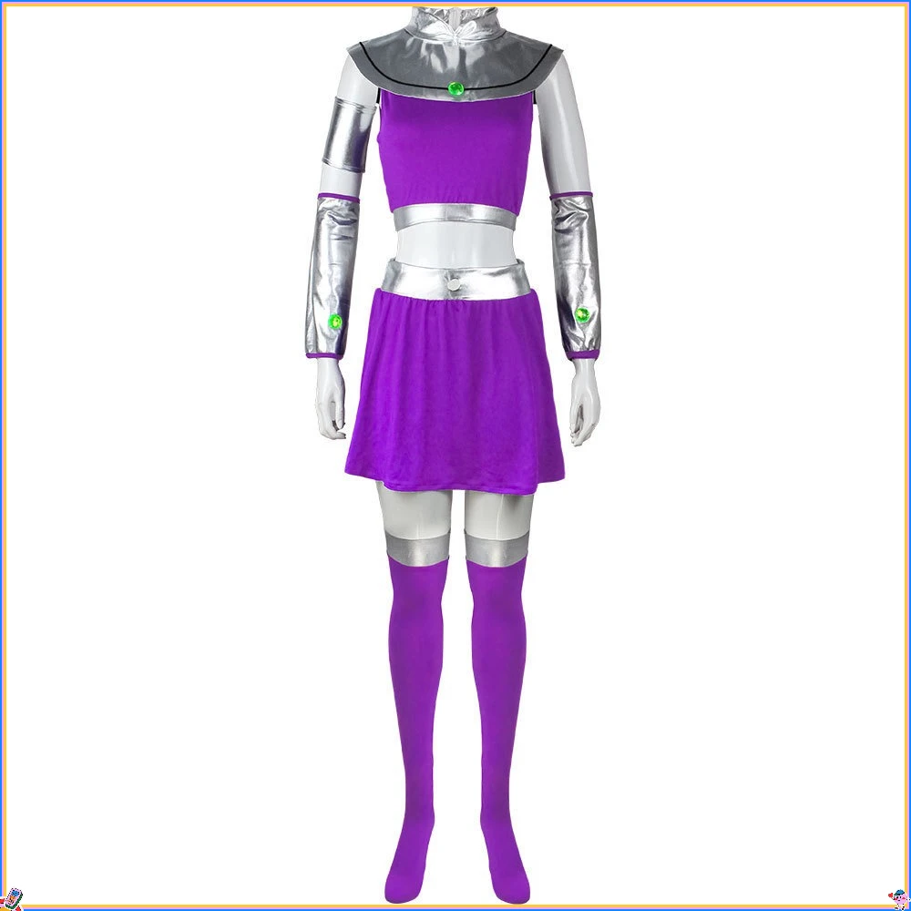 

Teen Starfire Cosplay Costume Halloween Carnival Party Clothing