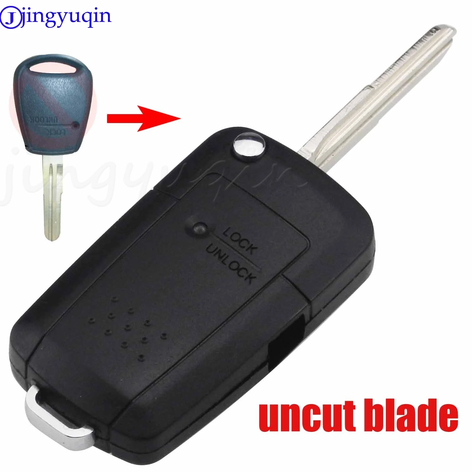 

jingyuqin 1 Buttons For Hyundai h1 Getz Accent Kia Rio Picanto Carens Modified Flip Folding Remote Key Case Shell Blade