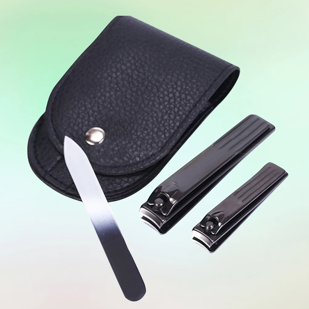 

3Pcs Nail Clipper Set Stainless Steel Manicure Pedicure Tools Nail File Case Professional Grooming Foot Hand Care Travel