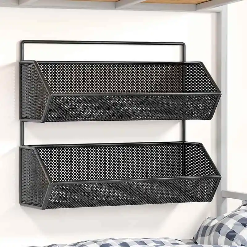 

Metal Wall-Mounted Storage Ra Student Dormi Bed Top elf No-Drilling Required Versatile Bede Organizer Holder