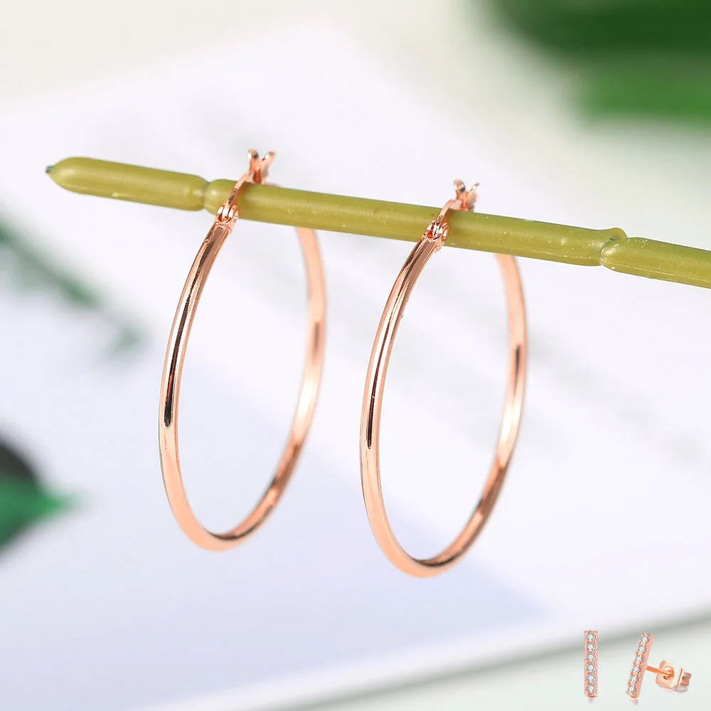 Big Hoop Earrings For Women Minimalist Circle Classic Carti…